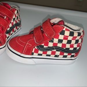 Red Checkers and White and Black. Vans size 5.5